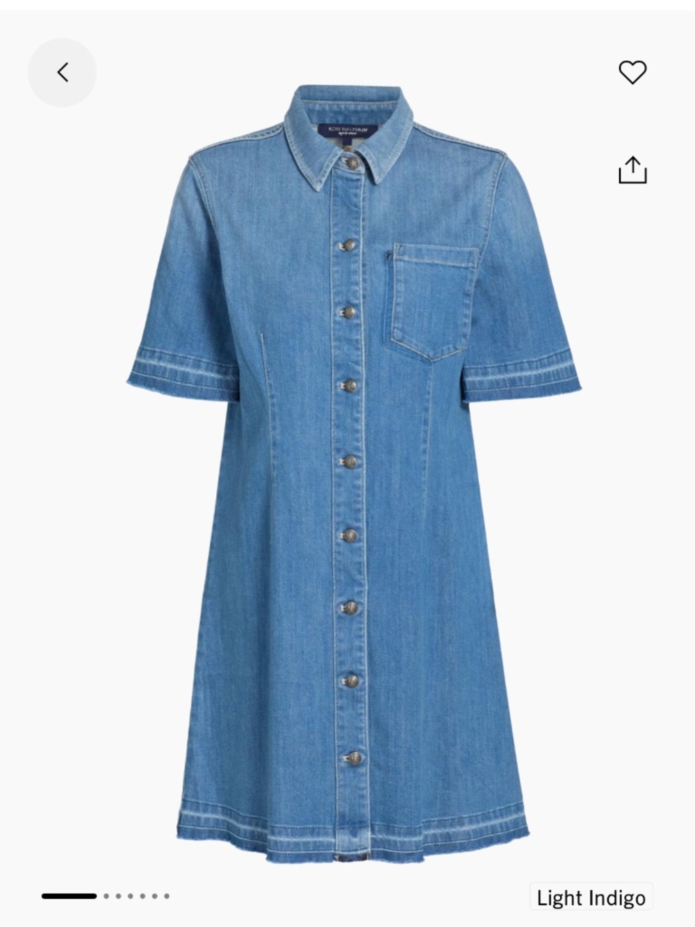 Kobi Halperin Alice Stretch-Denim Button-Down Minidress